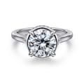 Reece - 14K White Gold Round Bezel Prong Diamond Engagement Ring