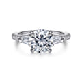 Kendal - 14K White Gold Round Three Stone Diamond Engagement Ring