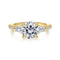 Kendal - 14K Yellow Gold Round Three Stone Diamond Engagement Ring