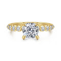 Kim - 14K Yellow Gold Cushion Cut Diamond Engagement Ring