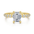 Kim - 14K Yellow Gold Emerald Cut Diamond Engagement Ring