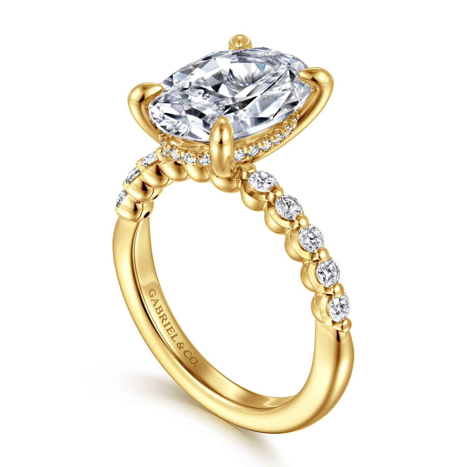 Oval Diamond Engagement Ring in 14K Yellow Gold, photograph 3