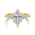 Georgia - 14K Yellow Gold Marquise Shape Three Stone Diamond Engagement Ring