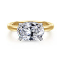 Sandi - 14K White-Yellow Gold East West Oval Diamond Engagement Ring