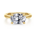Sandi - 14K Yellow Gold East West Oval Diamond Engagement Ring