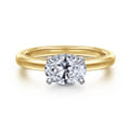 Sandi - 14K White-Yellow Gold East West Oval Diamond Engagement Ring