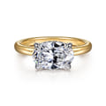 Sandi - 14K White-Yellow Gold East West Oval Diamond Engagement Ring