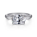 Sandi - 14K White Gold East West Oval Diamond Engagement Ring
