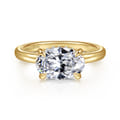 Sandi - 14K Yellow Gold East West Oval Diamond Engagement Ring