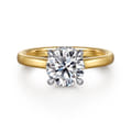 Sandi - 14K White-Yellow Round Diamond Engagement Ring