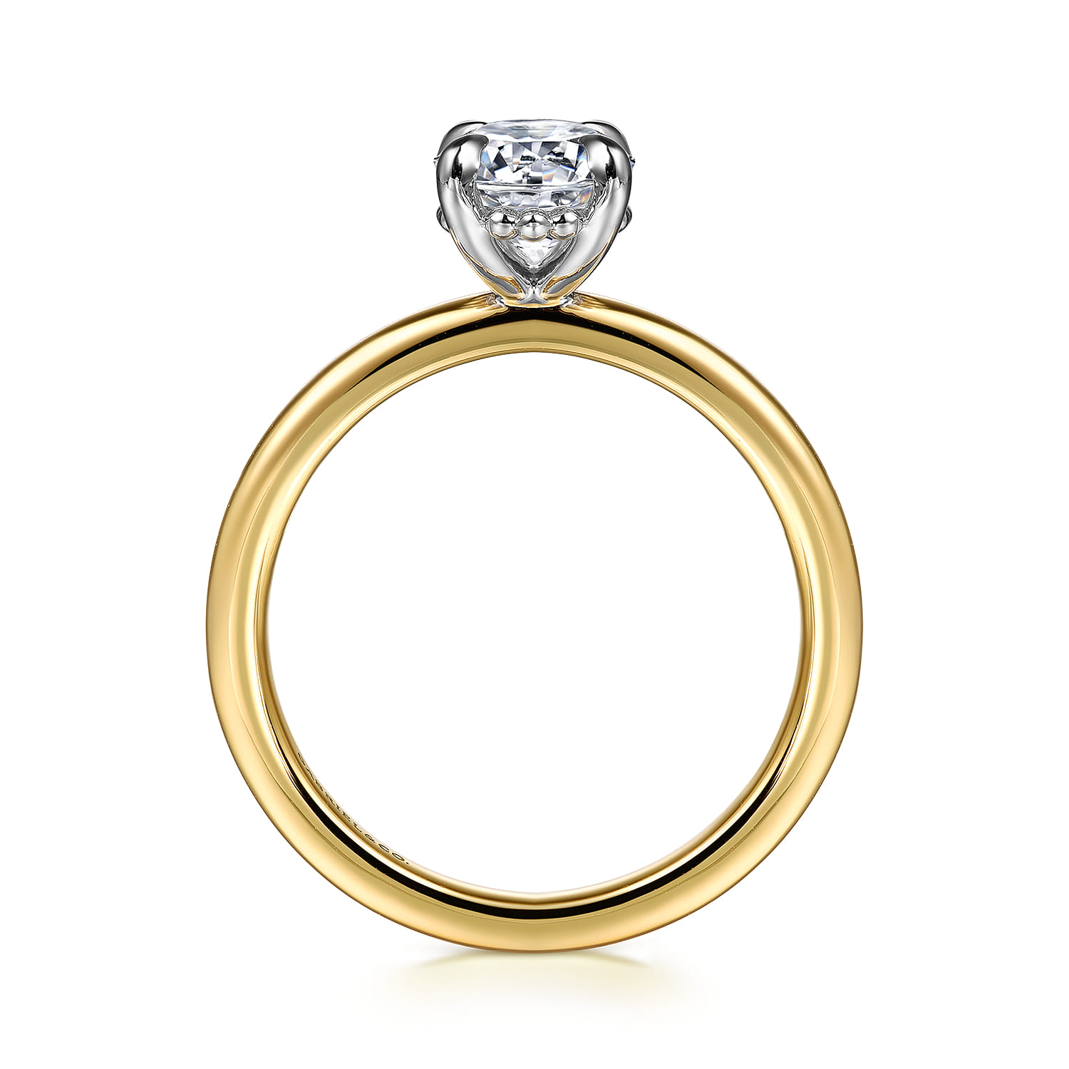 Oval Diamond Engagement Ring in 14K White/Yellow Gold, photograph 2