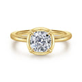 Linen - 14K Yellow Gold Cushion Cut Diamond Engagement Ring