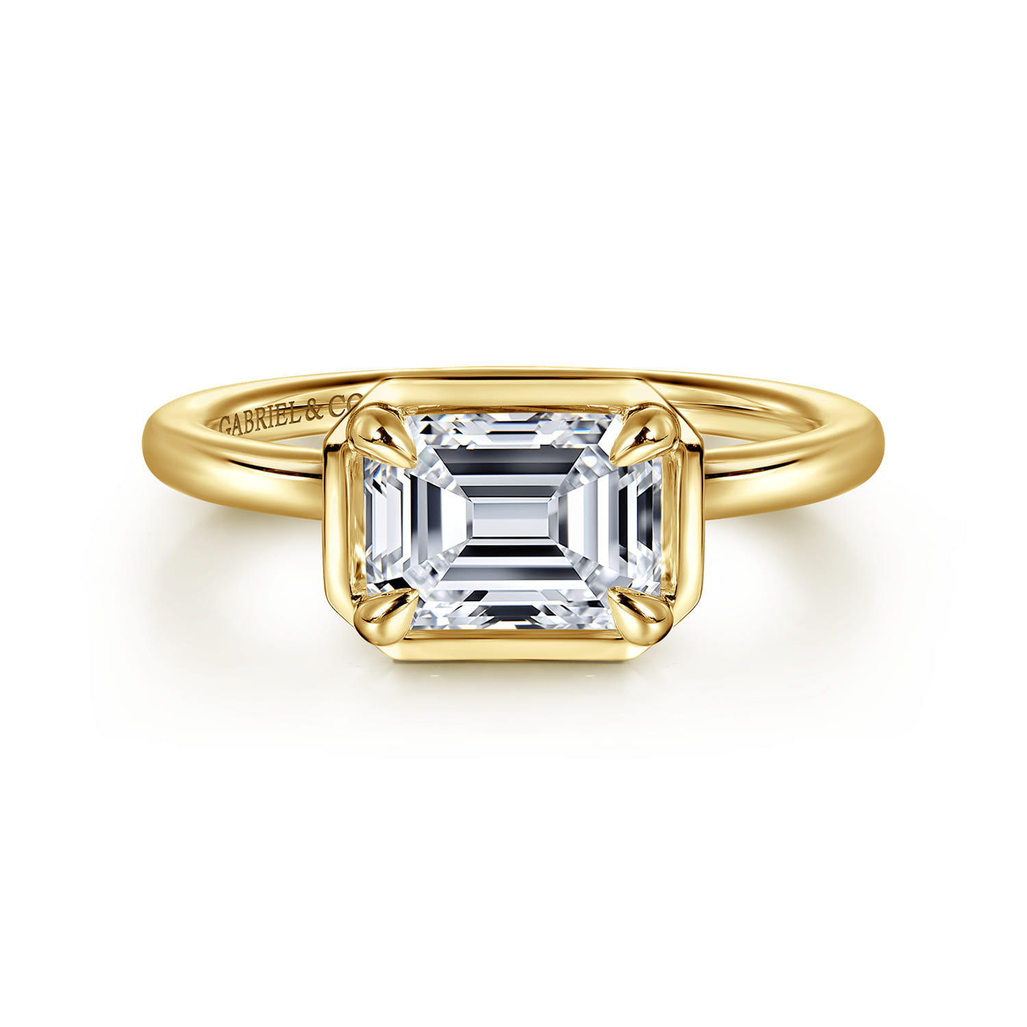 East West and Bezel Prong Diamond Engagement Ring