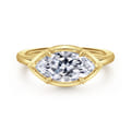 Linen - 14K Yellow Gold Marquise Shape Diamond Engagement Ring