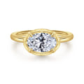 Linen - 14K Yellow Gold Oval Diamond Engagement Ring