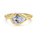 Linen - 14K Yellow Gold Pear Shape Diamond Engagement Ring