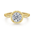 Linen - 14K Yellow Gold Round Diamond Engagement Ring
