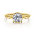 Geo - 14K Yellow Gold Cushion Cut Diamond Engagement Ring