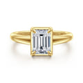 Geo - 14K Yellow Gold Emerald Cut Diamond Engagement Ring