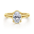 Geo - 14K Yellow Gold Oval Diamond Engagement Ring