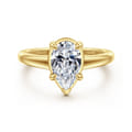 Geo - 14K Yellow Gold Pear Shape Diamond Engagement Ring