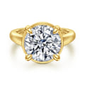 Geo - 14K Yellow Gold Round Diamond Engagement Ring