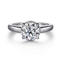 Geo - 14K White Gold Round Diamond Engagement Ring