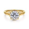 Geo - 14K Yellow Gold Round Diamond Engagement Ring