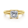 Geo - 14K Yellow Gold Princess Cut Diamond Engagement Ring
