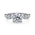 Monah - 14K White Gold Round Diamond Engagement Ring