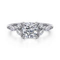 Adella - 14K White Gold Cushion Cut Diamond Engagement Ring