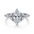 Adella - 14K White Gold Marquise Shape Diamond Engagement Ring