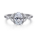 Adella - 14K White Gold Oval Diamond Engagement Ring