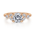 Adella - 14K Rose Gold Round Diamond Engagement Ring