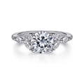 Adella - 14K White Gold Round Diamond Engagement Ring