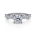 Peak - 14K White Gold Round Diamond Engagement Ring