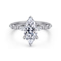 Perry - 14K White Gold Marquise Shape Diamond Engagement Ring