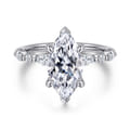 Perry - 14K White Gold Marquise Shape Diamond Engagement Ring