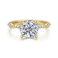 14K Yellow Gold Round Diamond Engagement Ring