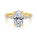 Posh - 14K Yellow Gold Oval Diamond Engagement Ring