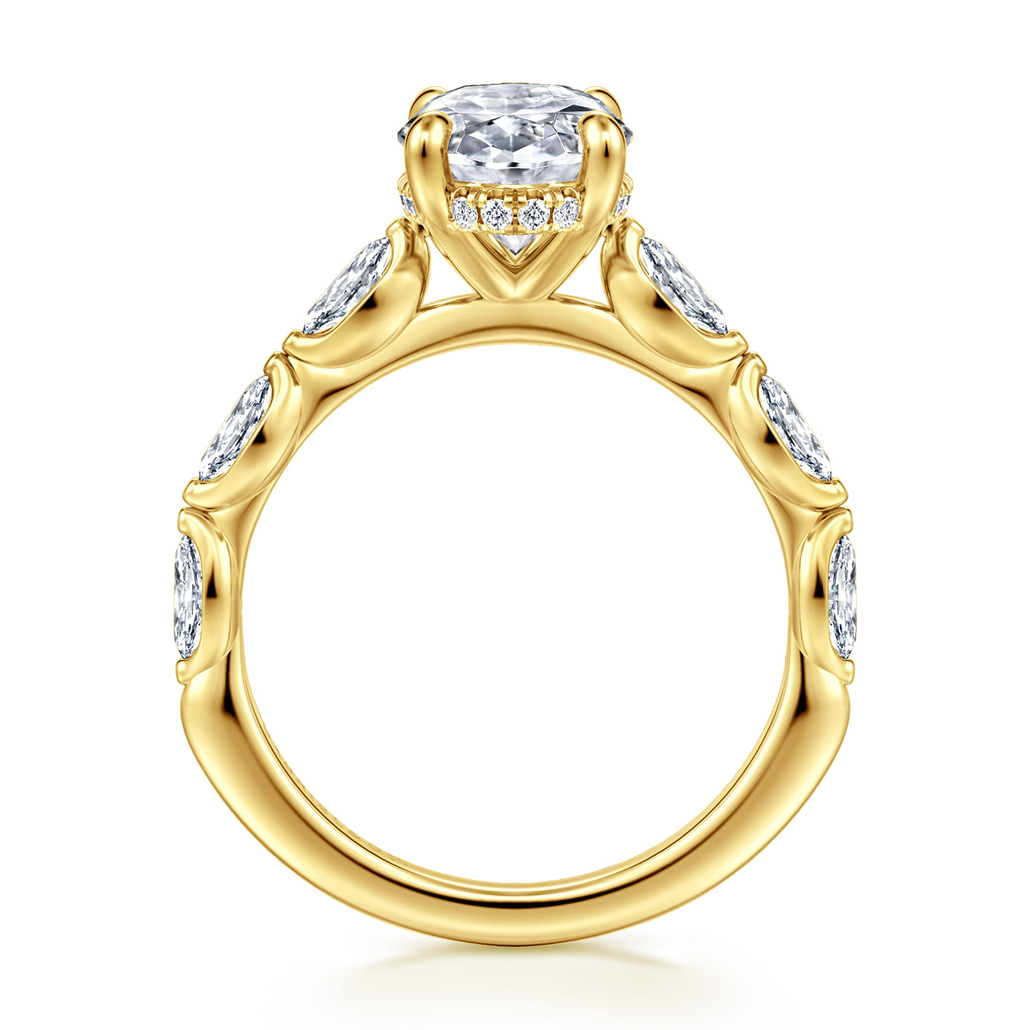 Oval Diamond Engagement Ring in 14K Yellow Gold, photograph 2
