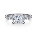 Cassidy - 14K White Gold Radiant Cut Three Stone Diamond Engagement Ring