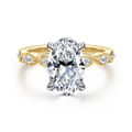 Claudia - 14K White-Yellow Gold Oval Diamond Engagement Ring