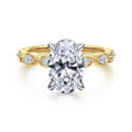 Claudia - 14K White-Yellow Gold Oval Diamond Engagement Ring