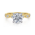 Claudia - 14K White-Yellow Gold Round Diamond Engagement Ring