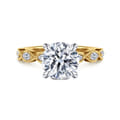 Claudia - 14K White-Yellow Gold Round Diamond Engagement Ring