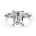 Azucena - 14K White Gold Emerald Cut Solitaire Diamond Engagement Ring