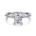 Azucena - 14K White Gold Emerald Cut Solitaire Diamond Engagement Ring