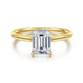 Azucena - 14K Yellow Gold Emerald Cut Solitaire Diamond Engagement Ring