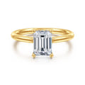 Azucena - 18K Yellow Gold Emerald Cut Solitaire Diamond Engagement Ring